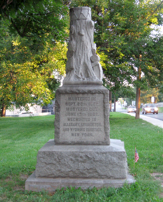 Left side of the monument to the 136th New York Infantry at Gettysburg